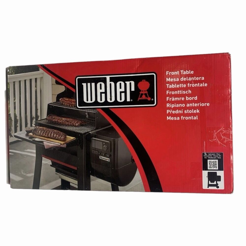 Weber Searwood 600 Pellet Folding Front Table 24" Steel Front Shelf 3400108